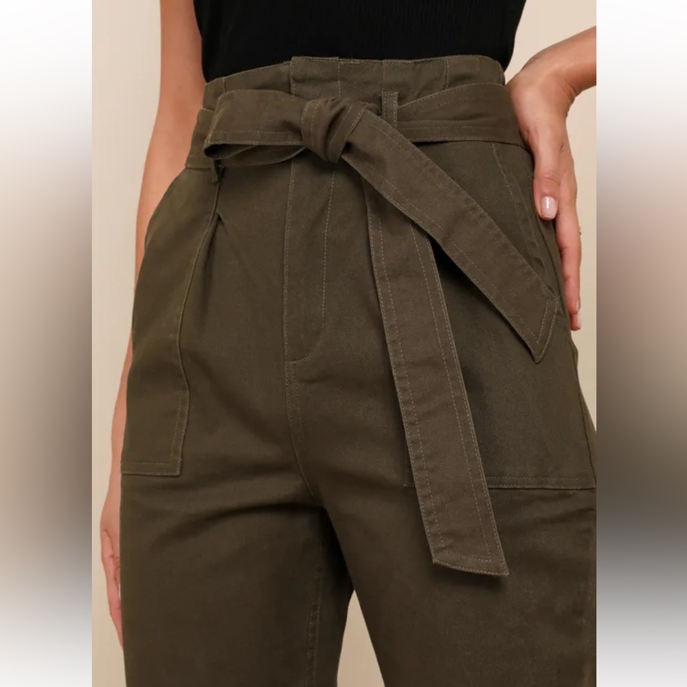 Lulus Leo Olive Green Cropped Pants - Picture 5 of 9